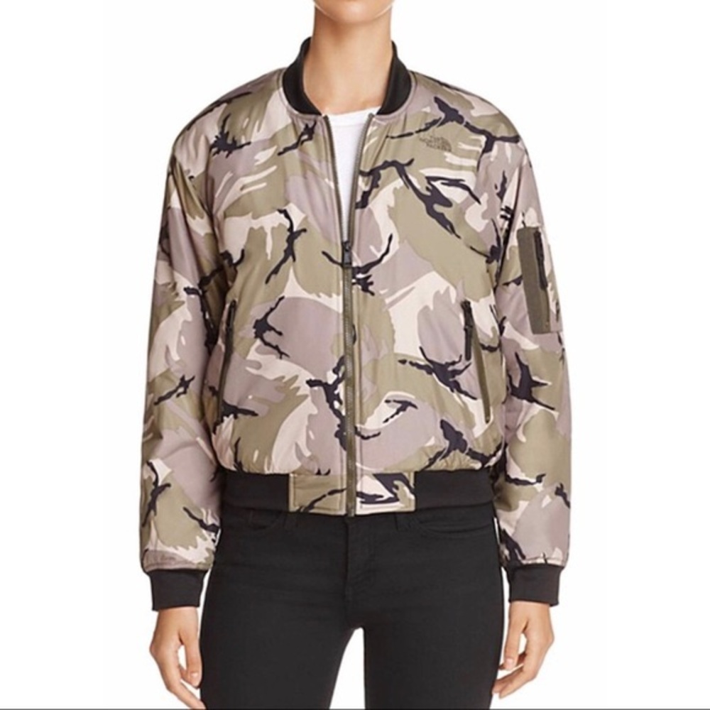 North Face Camo Barstol Bomber Jacket